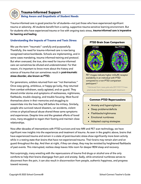 Click to open trauma informed support pdf file